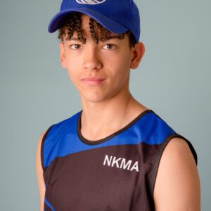 NKMA Blue Baseball Cap - Front Head shot of male model