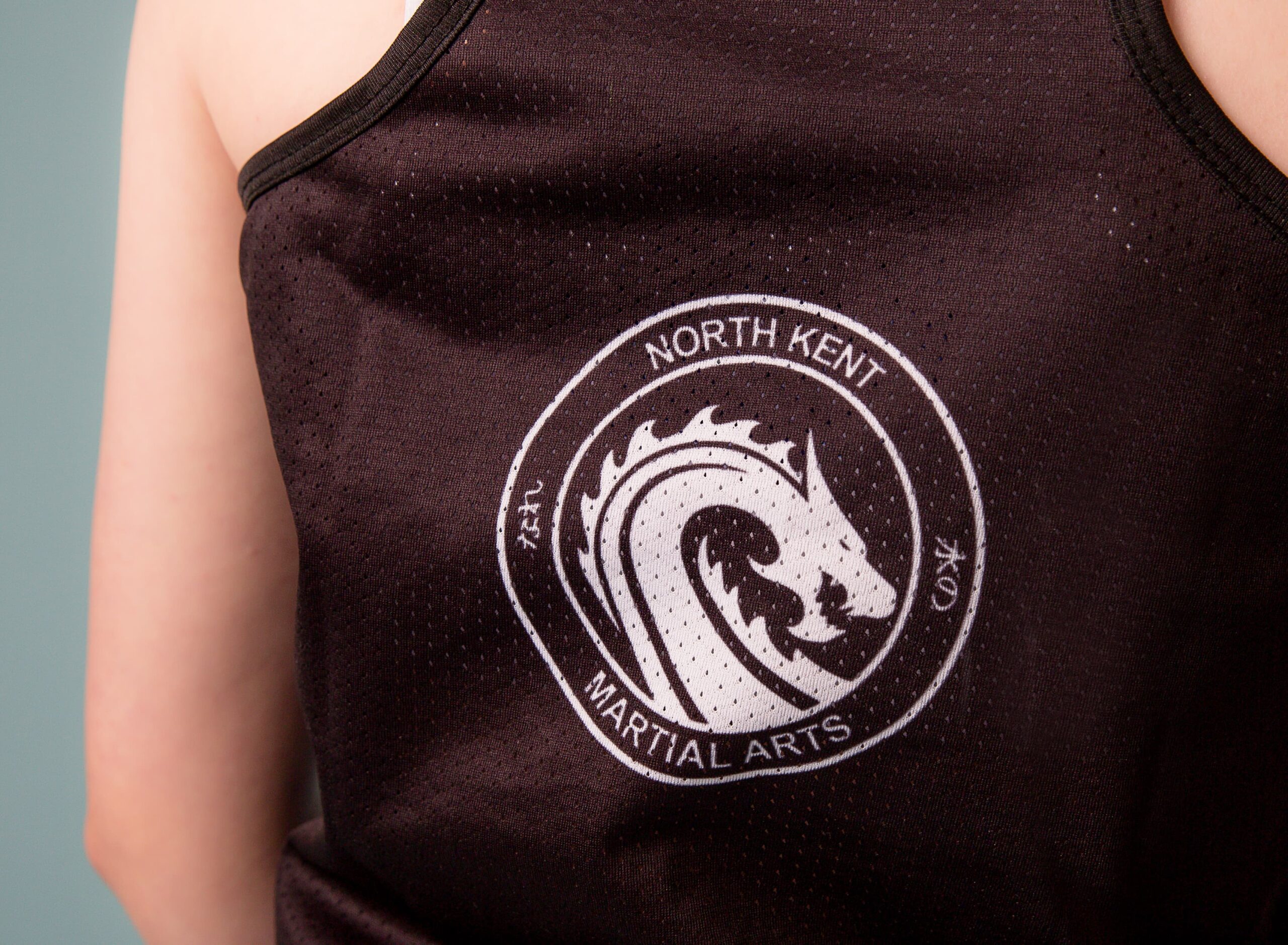 NKMA Ladies Girls Vest - Rear Close up logo