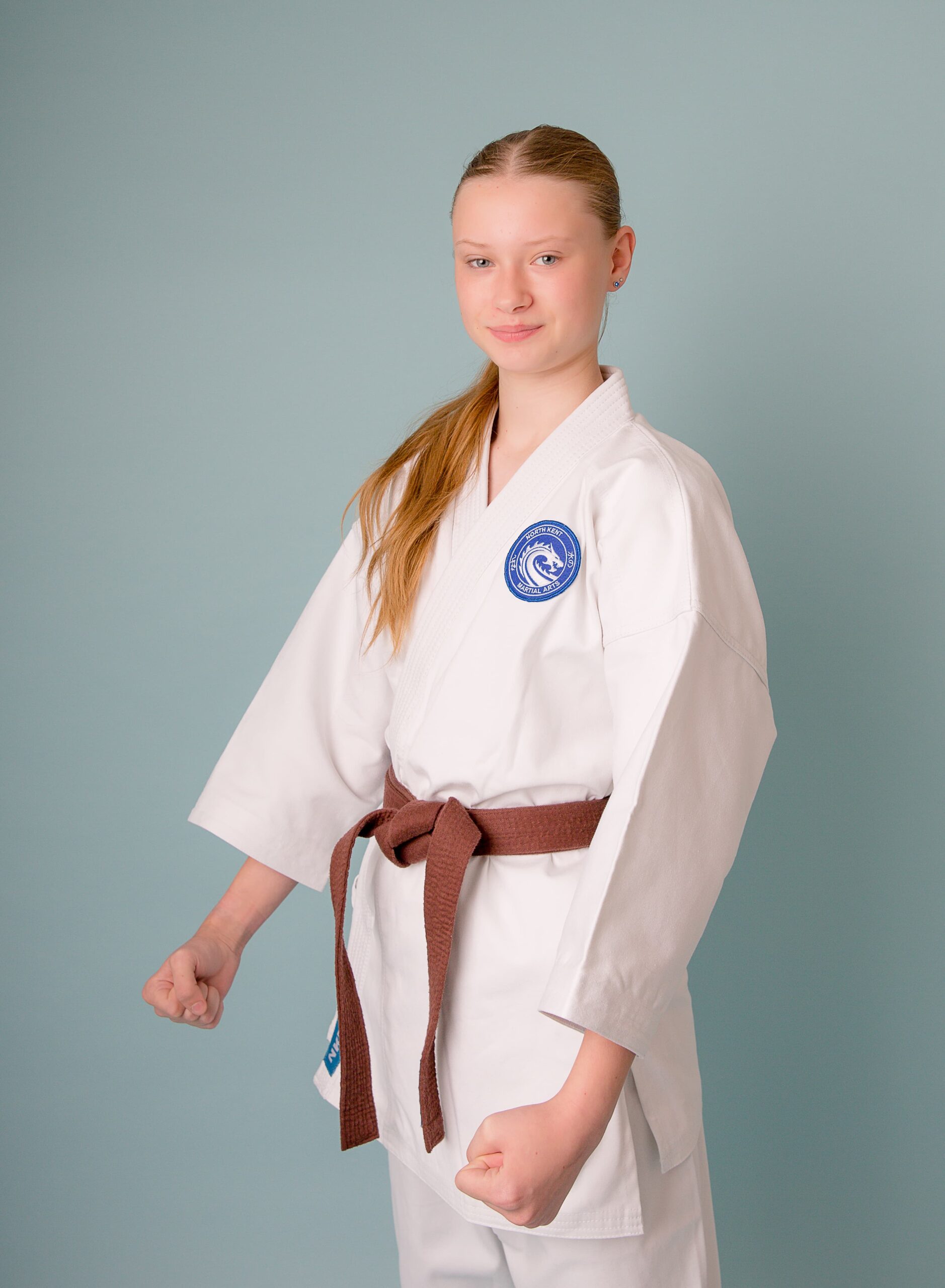 NKMA Premium Heavy Weight Gi - Front side profile on female model